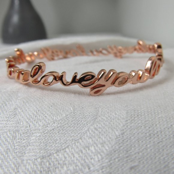 unbranded Jewelry - NWOT Rose Gold LOVE YOU bracelet plated